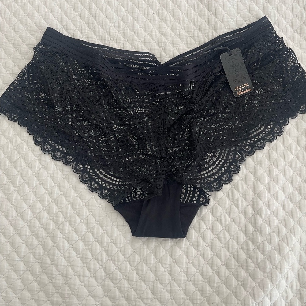 Cora Shorty Black Lace Panties NWT S20
